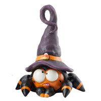 Halloween Witch Hat Tarantula Spiders Figurine