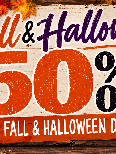 50 percent off Fall and Halloween Decor
