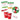 Set of Christmas party games and cups with instructions on a white background