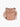 Pink crossbody bag with floral straps on a white background