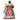 Queen of Hearts figurine with a checkered dress and a small figure on top, set against a white background.