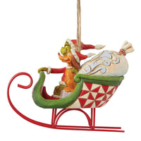Grinch and Max in Sleigh Jim Shore Christmas Ornament