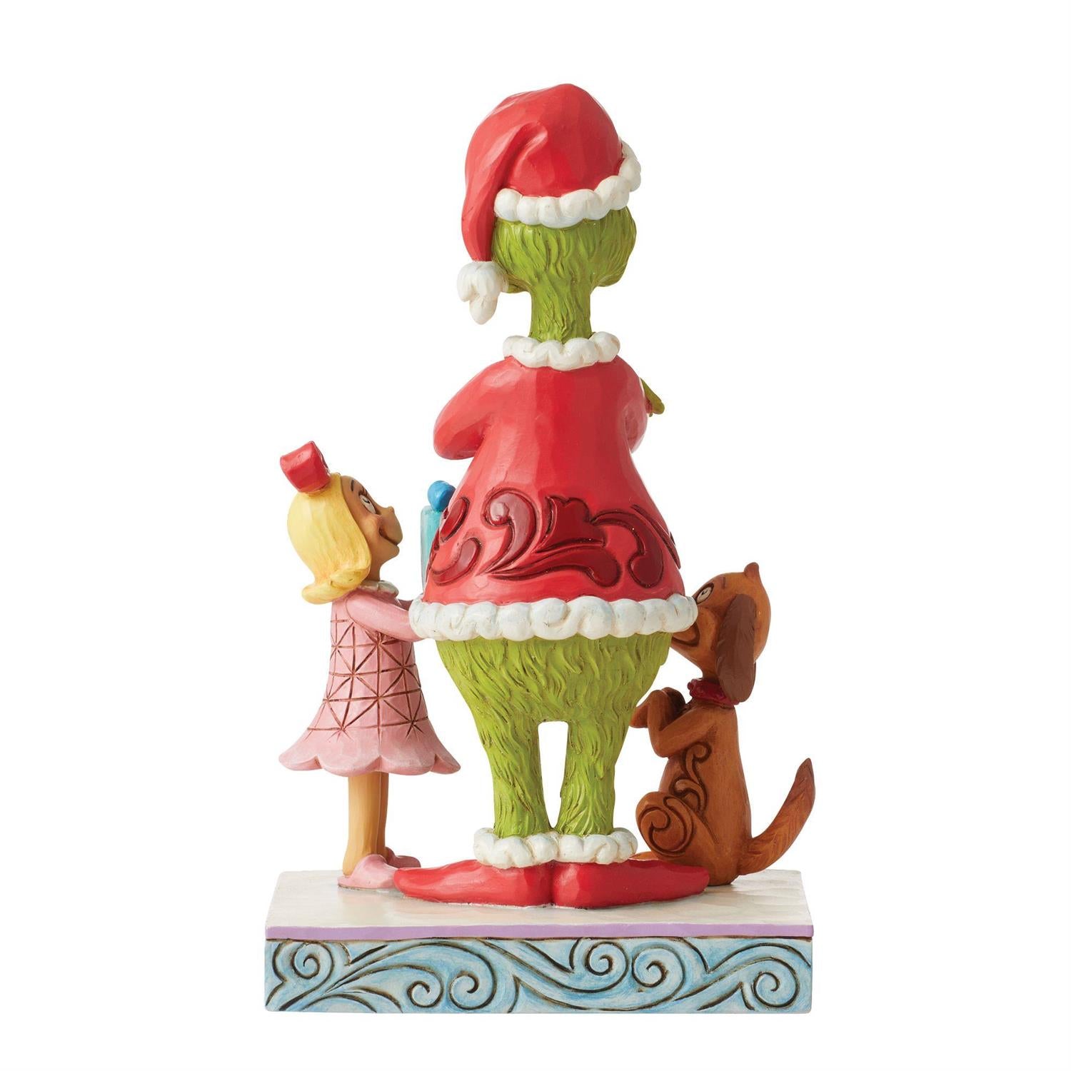 Grinch Max and Cindy Lou giving gift Figurine