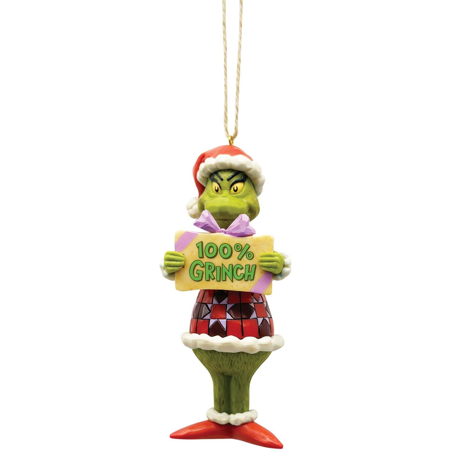 100% Grinch Christmas Ornament from Jim Shore 