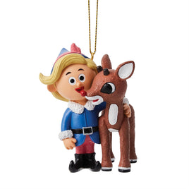 Rudolph the red nosed reindeer and hermey are best pals Christmas Ornament