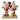 Christmas-themed figurine of Mickey and Minnie Mouse holding candy canes and bows.