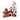 Decorative Christmas figure of Santa Claus with gifts and a list on a white background
