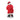 Santa Claus figure in a red suit with white polka dots and a red hat on a white background