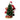 Decorative Christmas scene with Santa Claus, a tree, and presents on a white background