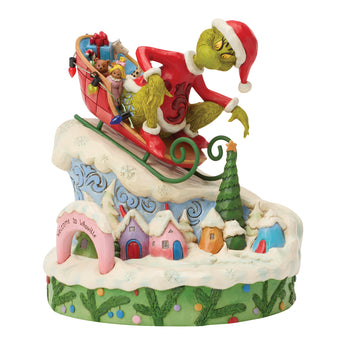 Jim Shore Grinch on small sled figurine