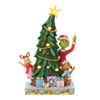 Jim Shore Grinch Cindy Lou Who Max peeking lighted figurine