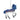 Decorative horse ornament with blue mane and sleigh design on a white background
