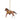 A brown horse ornament with a gold harness, white socks, and a gold hanging string, shown against a plain white background.