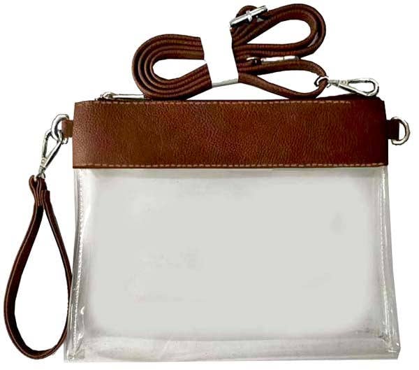 AD200T Game Day Concert Clear Crossbody Handbag: Brown