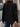 Loose Stand Up Collar Zipper Long Sleeved Black Sweatshirt