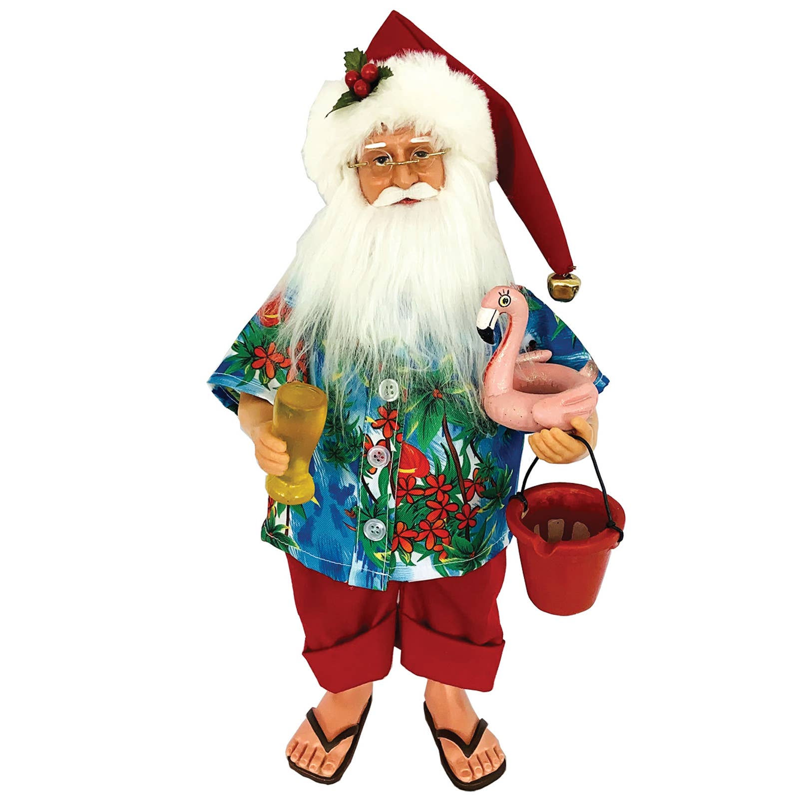 15" Santa with Flamingo Floaty