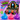 A retail display box of Drop Squishy maltose drop squishies with three large, colorful, glitter-filled teardrop-shaped squishies in front on a sparkly pink and purple background.