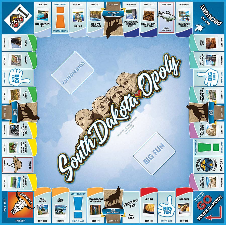 South Dakota-Opoly (state) Board Game