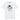 White t-shirt with boho red, white, and blue floral America graphic design.