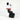 Teddy bear figurine with ruby red ribbon detail right side view