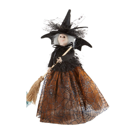Bat Witch with Brown Skirt and Broom