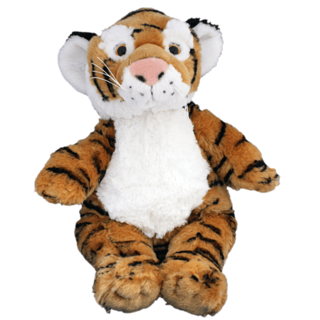 Bennie the Bengal Tiger Plush toy with cute white and black ears, 16 inches, ready for cuddles and available at Chivilla Bay.