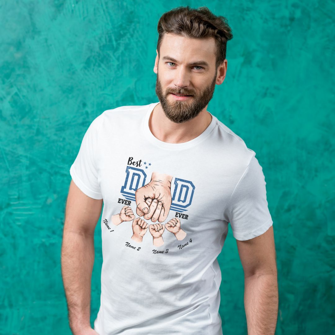 Customizable 'Best Dad Ever' T-Shirt with Names – Chivilla Bay
