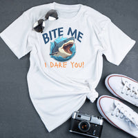 Bite Me, I dare you Shark Tee Shirt 