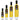 Four bottles of Olivelle Blood Orange infused olive oil in different sizes (100 ML, 250 ML, 500 ML, and 750 ML) arranged in ascending order of height against a white background.