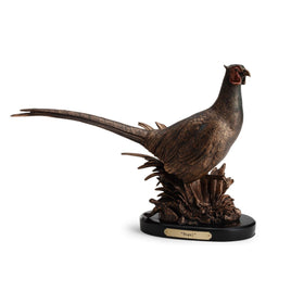 Bronze Ring Neck Pheasant Statue 'Regal' by Marc Pierce