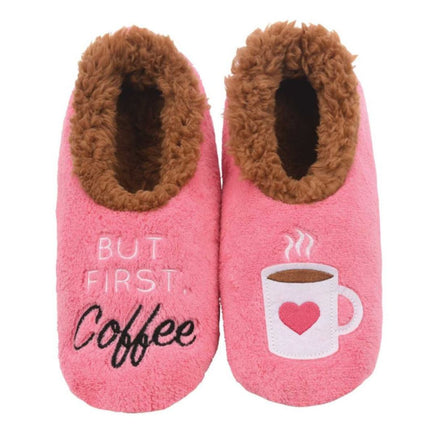But first Coffee Womens Slip On Comfy Slippers from Snoozie. Featuring anti-slip soles and super softness.