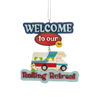 Camping Life Ornament - Welcome to Our Rolling Retreat RV Design