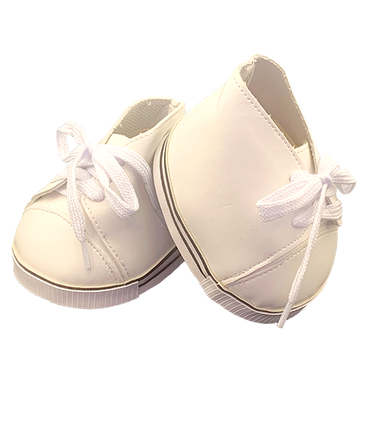 Classic White Hi-top tennis shoes for 16" teddy bear or other plush stuffed animal in Frannie and Friends Create a Cuddly collection