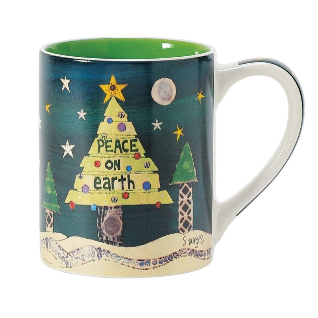 Peace on Earth Tree Stoneware Coffee Mug