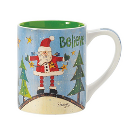 Believe in Santa Stoneware Coffee Mug by Izzy and Oliver