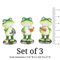 Container Garden Frog Figurines - Set of 3