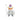 Halloween-themed ghost figurine with a 'BOO' banner next to a ruler for scale on a white background