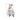 Halloween-themed ghost figurine with a pumpkin, sitting on a white block with a ruler for scale.