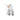 Halloween-themed ghost frankenstein figurine with a pumpkin on a white background