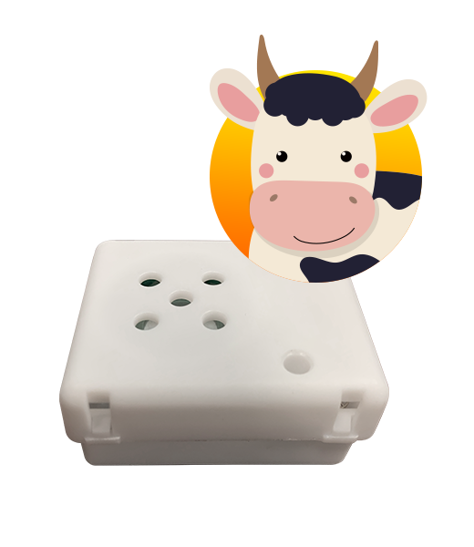Cow Sounds Module for plush stuffed animals in the Frannie and Friends collection. Add the module to your favorite plushie and watch it come to life when you squeeze it.