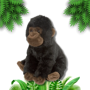 Cuddlekins Mini Baby Gorilla stuffed animal with soft black fun and expressive eyes