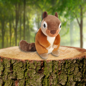 Cuddlekins Mini Chipmunk Stuffed Animal on Tree Stump