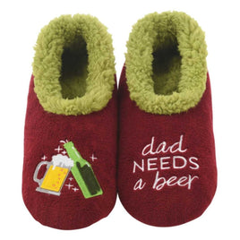 Dad needs a beer super soft and comfy slippers from snoozies