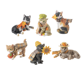 Figurines - Fall cats in plaid
