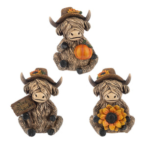 Fall Highland Cow Figurine (assorted)