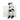 Black and white fluffy cow shelf sitter figurine with soft fur accents with arms by side by Ganz Gift.