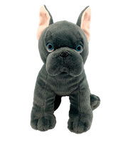 Freddie the French Bulldog 16 inch grey with blue eyed plush stuffed dog.