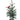 Decorative red cardinal bird on a small potted Christmas tree against a white background