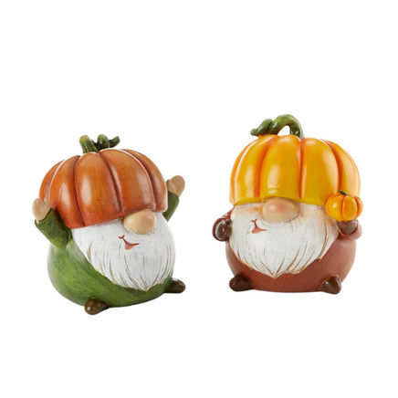 Gnome with pumpkin hat figurine