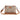 Floral patterned crossbody bag with brown straps on a white background